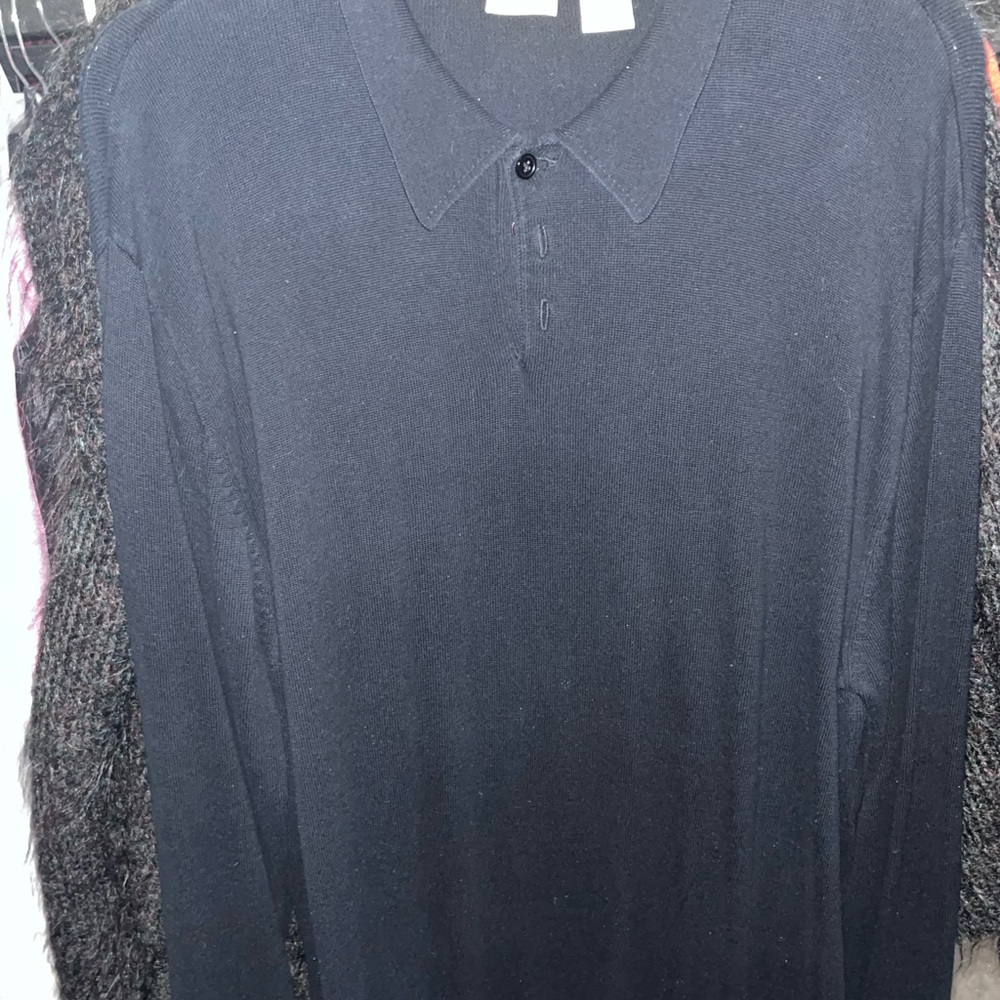 Merona Black V-Neck Sweater Polo